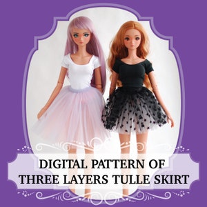 Digitale Nähanleitung Tüllrock für Smart doll, digitales Schnittmuster für Smart doll Kleidung (PDF-Download)