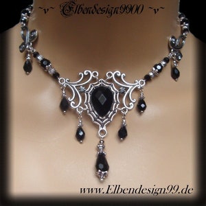 Necklace Spider Web Black Drops Wicca pagan Witch Necklace Choker Celtic Gothic