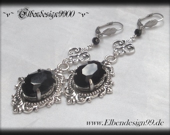 Ohrschmuck schwarz Wicca pagan Hexe Göttin Gothic Ohrhänger Steampunk viktorianisch Gothic dunkle Hochzeit Flapper