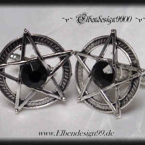Cufflinks ~Pentacle~ black pagan Gothic Cufflinks Pentagram Celtic Men&#39;s Jewelry