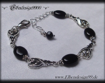 Armband  schwarz Fledermaus Wicca pagan Hexe Göttin viktorianischer Armschmuck Steampunk  Gothic Renaissance Vampir Onyx