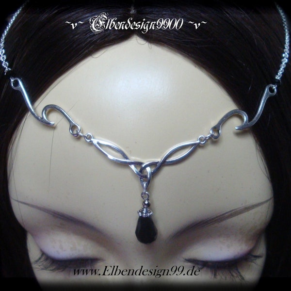 Forehead Jewelry Celtic Knot Black Wicca pagan Witch Headchain Celtic Gothic Hair Jewelry Celtic Tiara Vikings