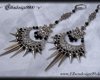 Ohrschmuck ~Spikes~ schwarz Wicca pagan Hexe Göttin Gothic Ohrhänger Chandelier