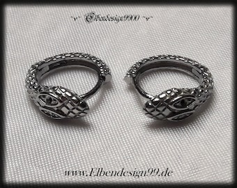 Ohrschmuck Schlange silber Wicca pagan  Göttin Gothic Creolen Schlangen Creolen  Herren Creolen Kawai Creolen Schlangen Ohrringe