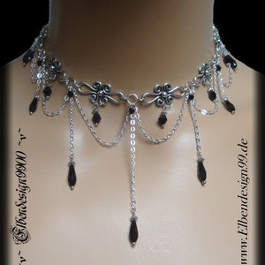 Necklace black drop Wicca pagan witch necklace choker Celtic Gothic Victorian wedding jewelry