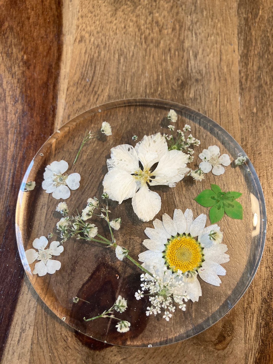 Flower Coaster. Dried flowers encased in epoxy resin. Etsy