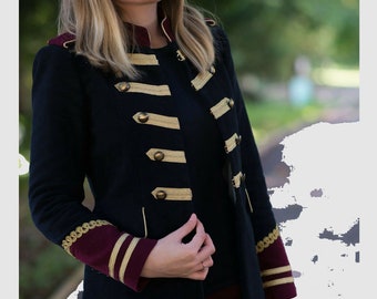 ladies navy military style jacket