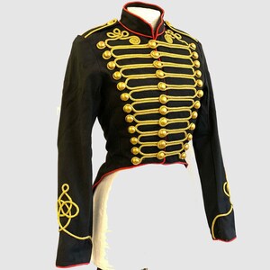 Men's Military Hussar Tail Coat in Black With Red Piping - Etsy UK