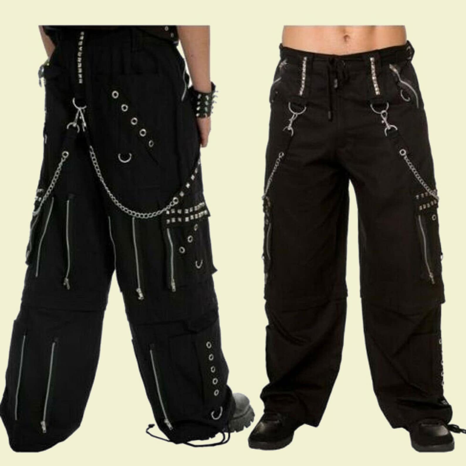 Women's Gothic Bondage Pant Rock Hard Trouser Heavy Weight Pant Emo Tripp Pants