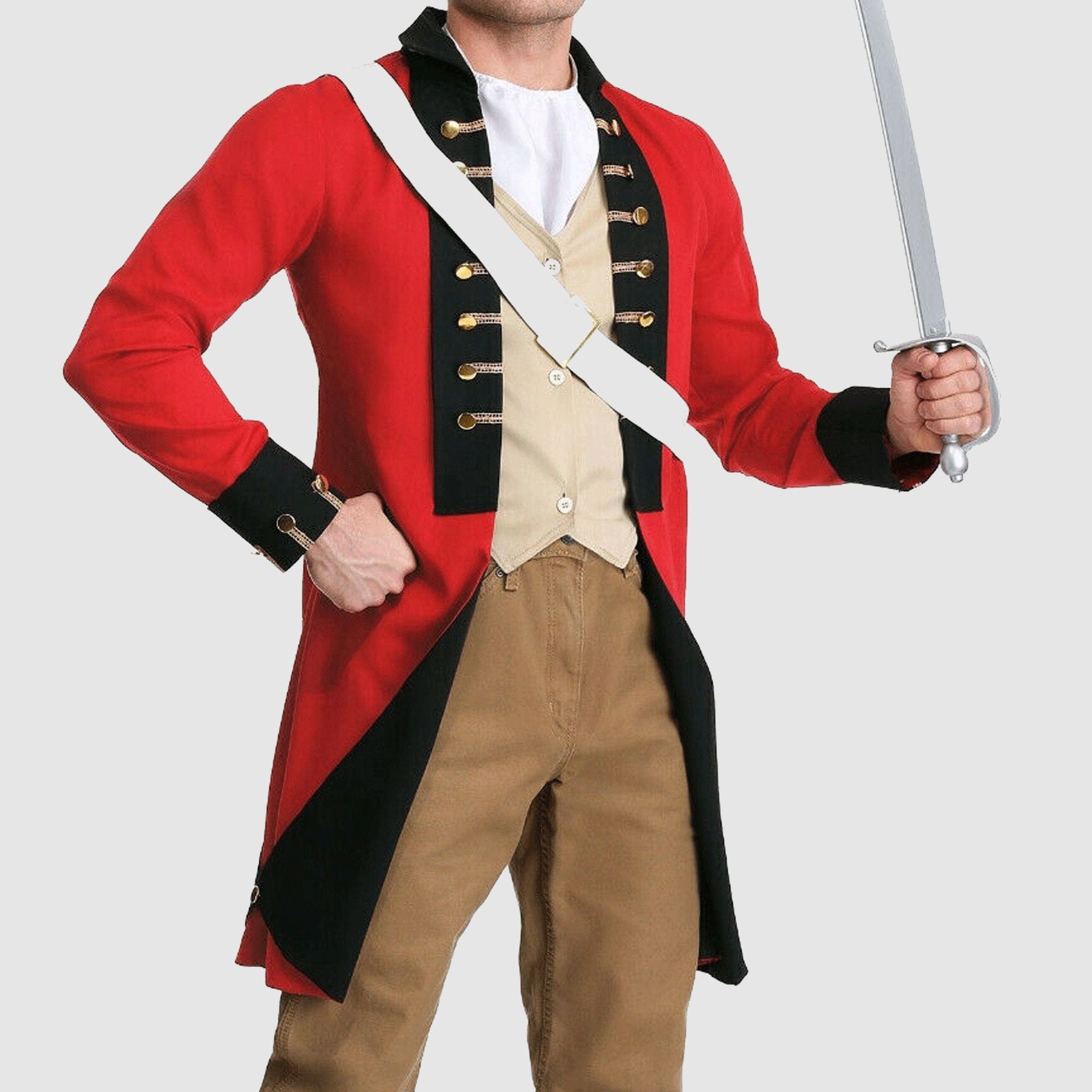 Hombre Lana militar British Red Costume jacket,Mens Fashion Hussar Costume,Accesorios no incluidos en el precio Ropa Ropa para hombre Disfraces 