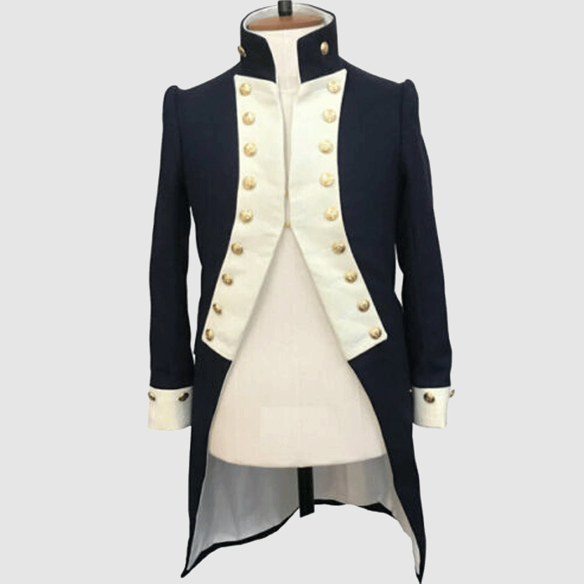 Men's Men Navy Blue Lieutenants Full Dress Coat Napoleonic Coat,mens Hussar Jacket