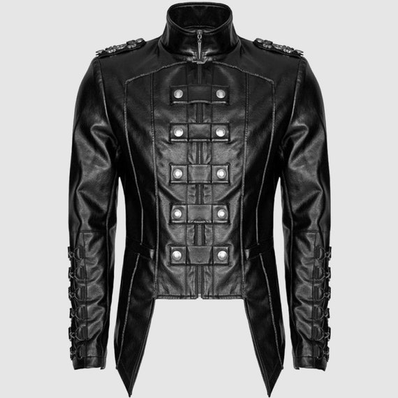 Punk & Gothic Regular Leather Jacket mens_jacket 79.99 Free