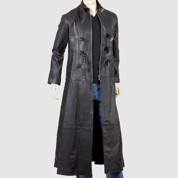 Mens Goth Leather Coat Gothic Full Length Jacket In Uk Mens Goth Leather Coat Gothic Full, Mens Full Length Coats Uk