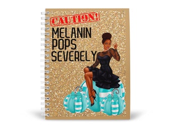 Melanin Notizbuch, Girl Boss Journal 100% Recyclingpapier, African American Woman Notizbuch, schwarzes Mädchen Inspirational Journal, A5 gefüttert