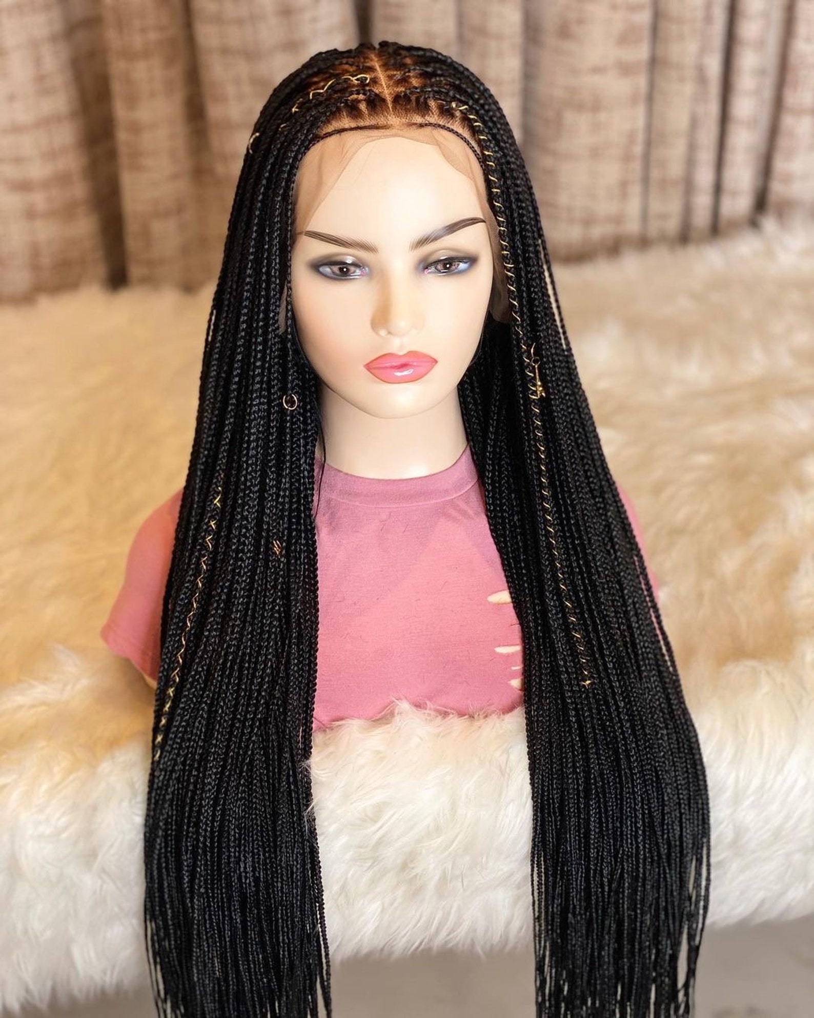 Knotless Braided Wig, Knotless Braids Wig, Full Lace Wig, Realistic