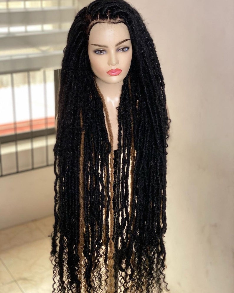 Goddess locs wig, Faux locs wig, Goddess locs, Dread locs wig, dreadlocks wig, goddess locs, boho locs, textured locs for black women