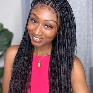 Knotless braided wig, Knotless braids wig, Full lace wig, Realistic braid wig, Box braid wig, Knotless box braid wig for black women