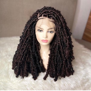 Butterfly locs wig, distressed faux locs wig, dread loc wig, faux loc full lace wig, goddess locs, boho locs, braided wigs for black women