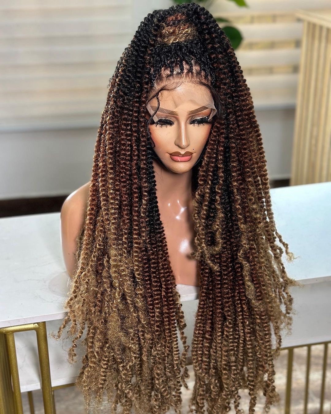 Goddess braid wig, Goddess braided wig, Box braid wig, Custom braid wig,  Knotless braided wig, Bohemian braids, Boho braids