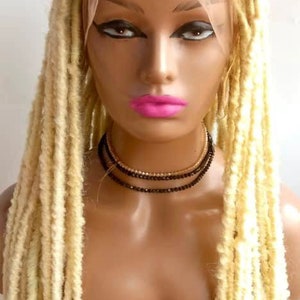 Faux locs wig, Locs wig, Dread locs, Rasta locs wig, Blonde hair, blonde wig, goddess locs, boho locs, textured locs for black women, Nulocs