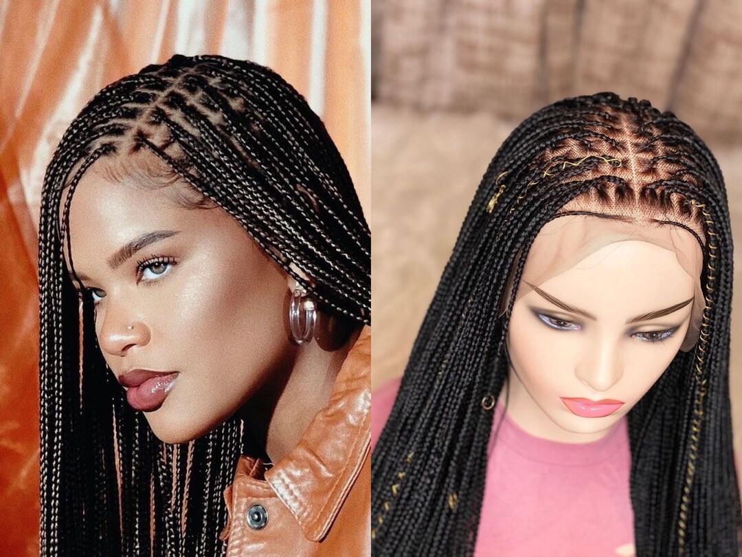 Knotless Braided Wig, Knotless Braids Wig, Full Lace Wig, Realistic