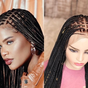 Knotless braided wig, Knotless braids wig, Full lace wig, Realistic braid wig, Box braid wig, Knotless box braid wig for black women