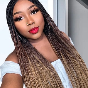 Braided wig, Knotless box braided wig, Knotless Box braids wig for black women, Floor length Braid wig for black women