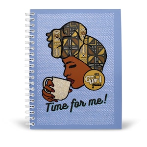Self care Journal, A5 Girl boss Spiral journal 100% Carta riciclata, taccuino foderato Quaderno afrocentrico, Diario donna nera