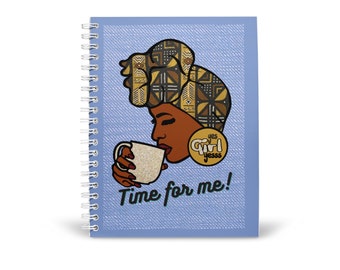 Self care Journal, A5 Girl boss Spiral journal 100% Recycled paper, lined notebook Afrocentric notebook, Black woman journal