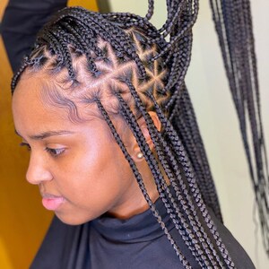 Full lace Triangle braids wig, Knotless braids, Full lace braided wig, Realistic braid wig, Box braid wig, Human hair lace braid wig