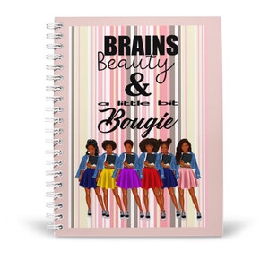 Quaderno, quaderno per ragazze della scuola realizzato con carta riciclata al 100%, taccuino motivazionale, notebook foderato A5, notebook a spirale girl boss