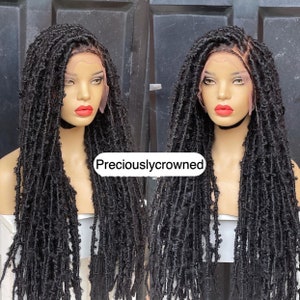 Distress locs wig, messy locs, butterfly locs wig, dread loc wig, faux locs, goddess locs, boho locs, textured locs for black women