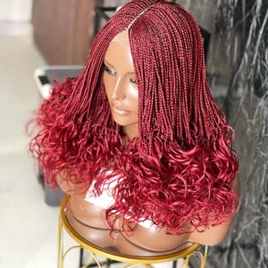 Micro twist wig, Curly tips wig, Spring twist wig, goddess twist, Braids wig for Black women, Senegalese twist, Black women protective style