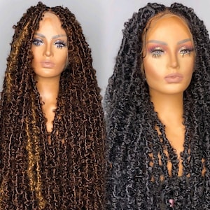 Butterfly locs wig, distress locs, Faux locs, boho locs, Bohemian locs, Messy locs, dread locs, goddess locs, textured locs for black women