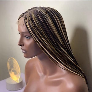 Knotless braided wig, Mixed colors braids wig, Glueless wig, Senegalese braids, Box braid wig, Knotless box braid wig, Wig for black women