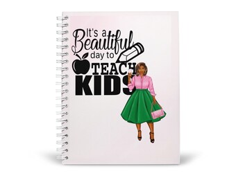 Spiral Notebook Journal, Teacher Notebook Gift 100% Papel reciclado, Cuaderno afrocéntrico, Cuaderno forrado A5, Diario de mujeres negras