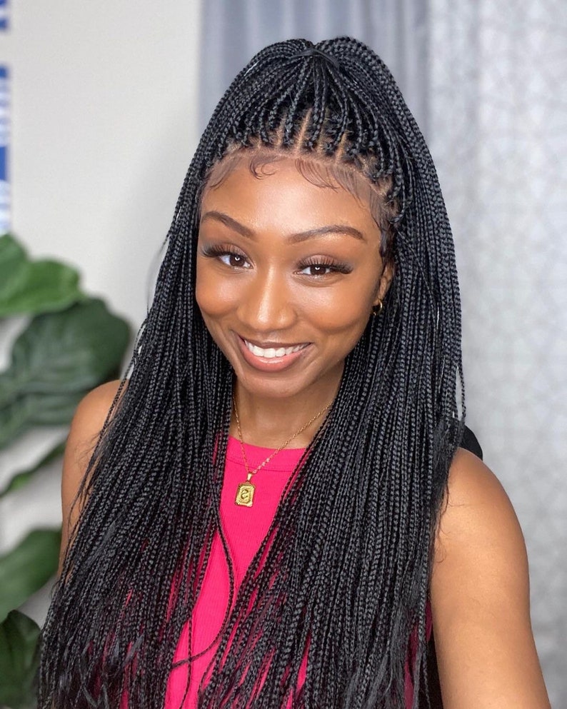 Knotless Braided Wig, Knotless Braids Wig, Full Lace Wig, Realistic