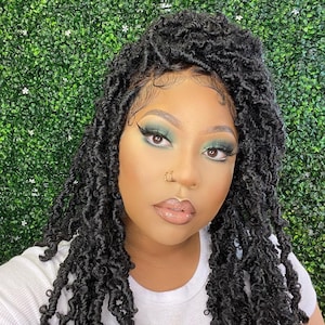 Butterfly locs wig, messy locs, fairy locs wig, distress loc wig, faux locs, goddess locs, boho locs, textured locs for black women