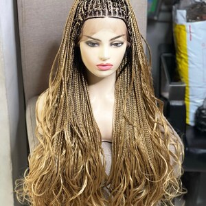 Box braided wig, Goddess braid wig, Medium Box braids wig for black women, Curly braids, Senegalese box braid wig, Knotless box braid wig
