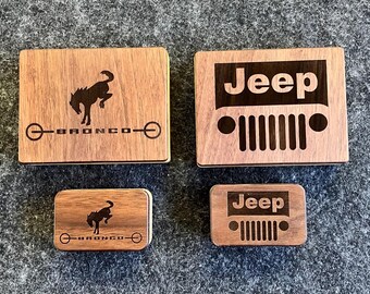 Bronco or Jeep Jewelry Trinket Keepsake Box Black Walnut Poplar Wood