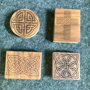 Celtic Knot Jewelry Trinket Keepsake Box Black Walnut Poplar Wood