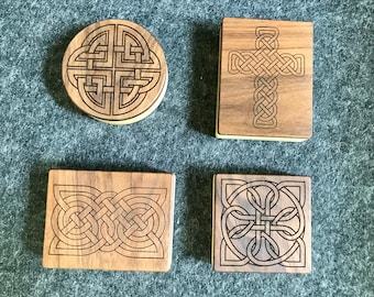 Celtic Knot Jewelry Trinket Keepsake Box Black Walnut Poplar Wood