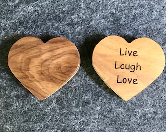 Large Heart Jewelry Trinket Keepsake Gift Box Black Walnut Poplar Wood