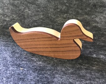 Duck Jewelry Trinket Keepsake Gift Box Black Walnut Poplar Wood