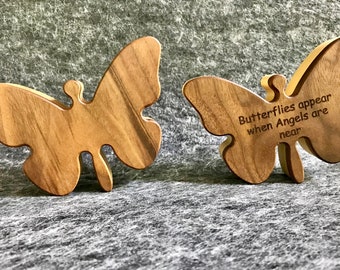 Butterfly Jewelry Trinket Keepsake Box Black Walnut Poplar Wood