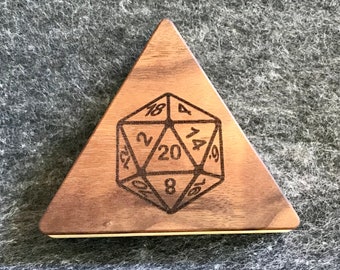 Dungeons & Dragons DND Dice Box Black Walnut Poplar Wood