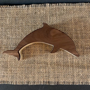 Ocean Dolphin Jewelry Trinket Keepsake Gift Box legno di pioppo noce nera