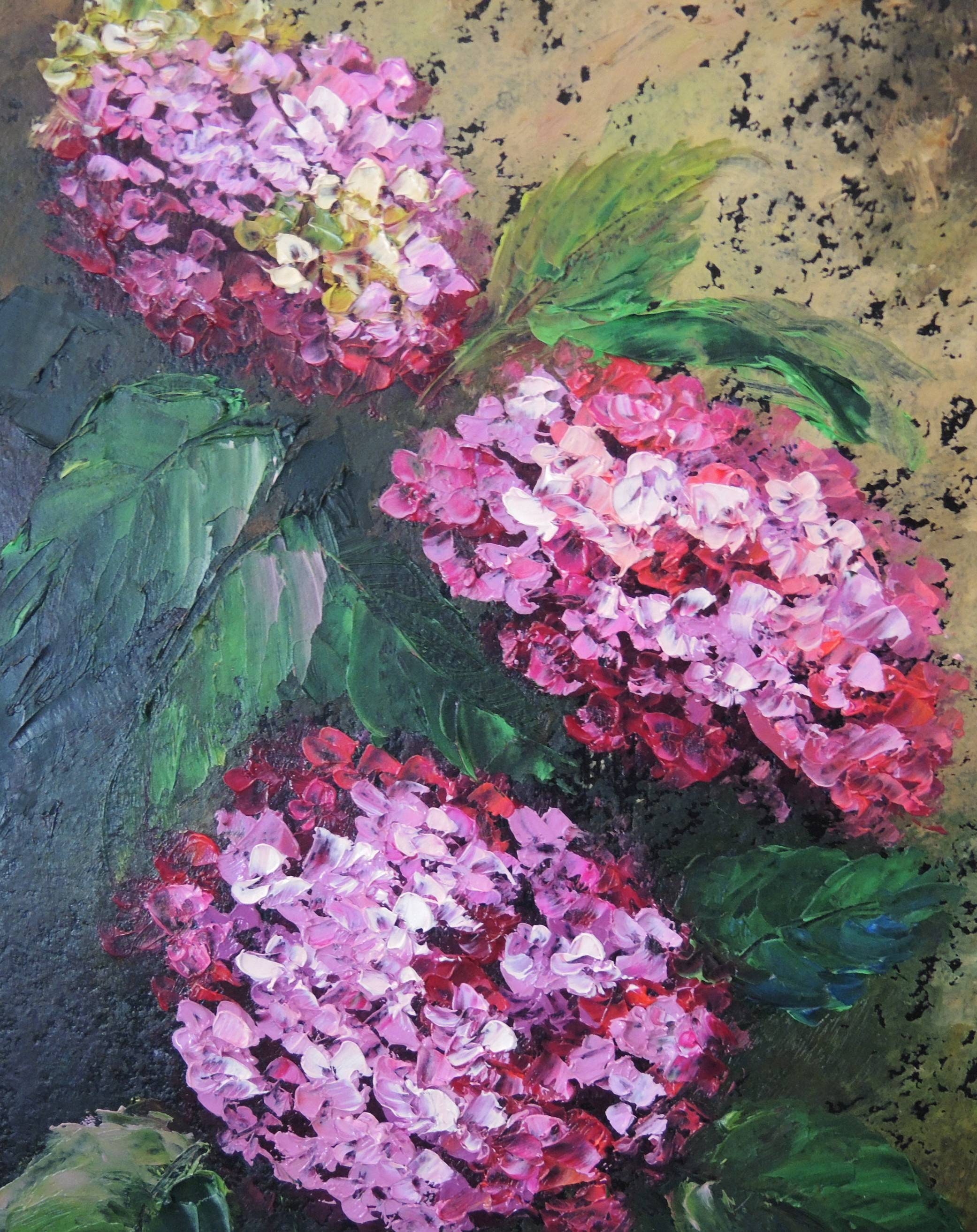 Hydrangea Art Original Artwork Floral Oil Painting Farmhouse Etsy