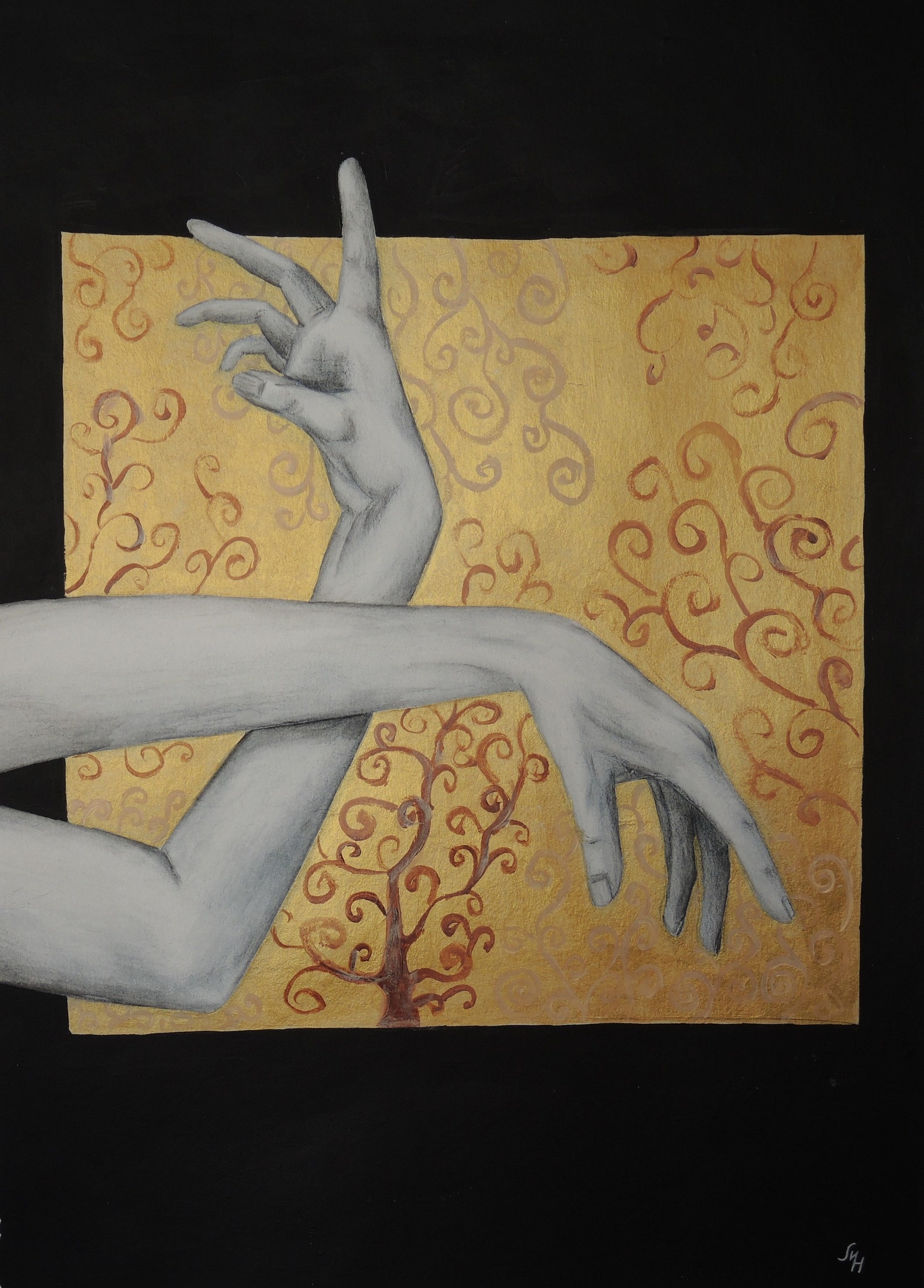 Hand Painting Original Art Two Hands Canvas Couple Artwork by Etsy