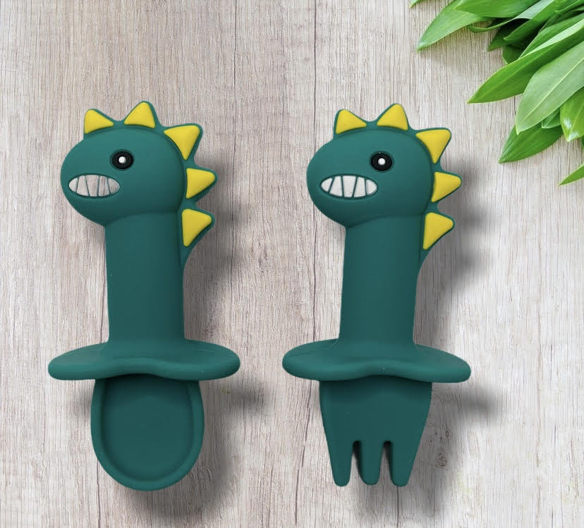 Dinosaur fork and spoon unique toddler feeding Etsy